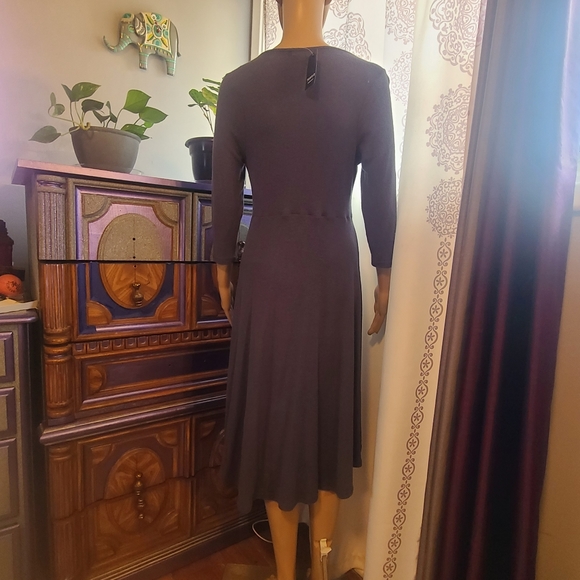 Grayish, Bluish V Neck Sweater Dress - Picture 2 of 5
